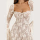 Elegant Embroidery Party Patchwork Dress Women Clothing 2023 Vestido Fashion Night Club Women Long Sleeve Dresses Sexy Mini 2484