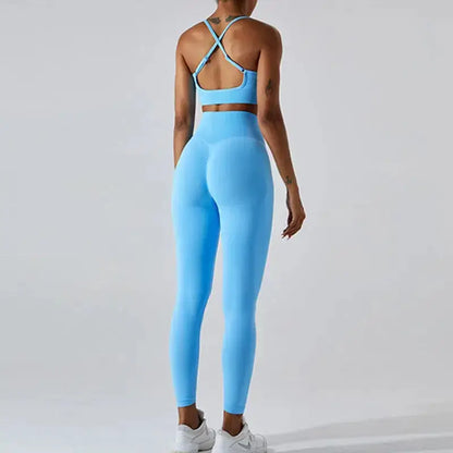 Wholesale Seamless Rib Sportswear 3 Piece Suit Seamless Breathable Women Clothing Gym Fitness Sets Sports Bra Leggings Yoga Set