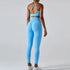 Wholesale Seamless Rib Sportswear 3 Piece Suit Seamless Breathable Women Clothing Gym Fitness Sets Sports Bra Leggings Yoga Set