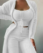 Liu Ming Winter Women Clothing New Product Fur 3 Piece Outfits Crop Tops High Waist Pants Coats Set