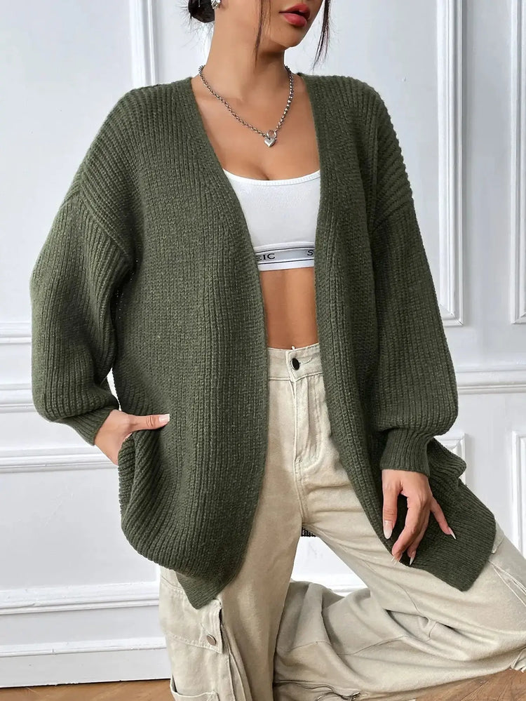 Manufacturers Women Clothing Casual Autumn and Winter New Release-European American Style Open Front Sweater Knitted Cardigan
