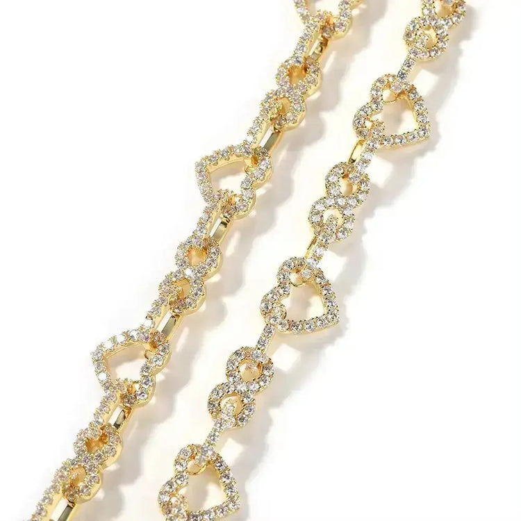 LUXEHAEVEN: UWIN Heart Shaped Womens 18K Gold Jewelry