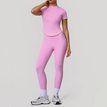 4 Piece Gym Yoga Clothing for Women Custom Logo Woman Gym Sport Wear Fitness Workout Sportwear Naked Feeling Flare Pants Sets