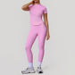 4 Piece Gym Yoga Clothing for Women Custom Logo Woman Gym Sport Wear Fitness Workout Sportwear Naked Feeling Flare Pants Sets