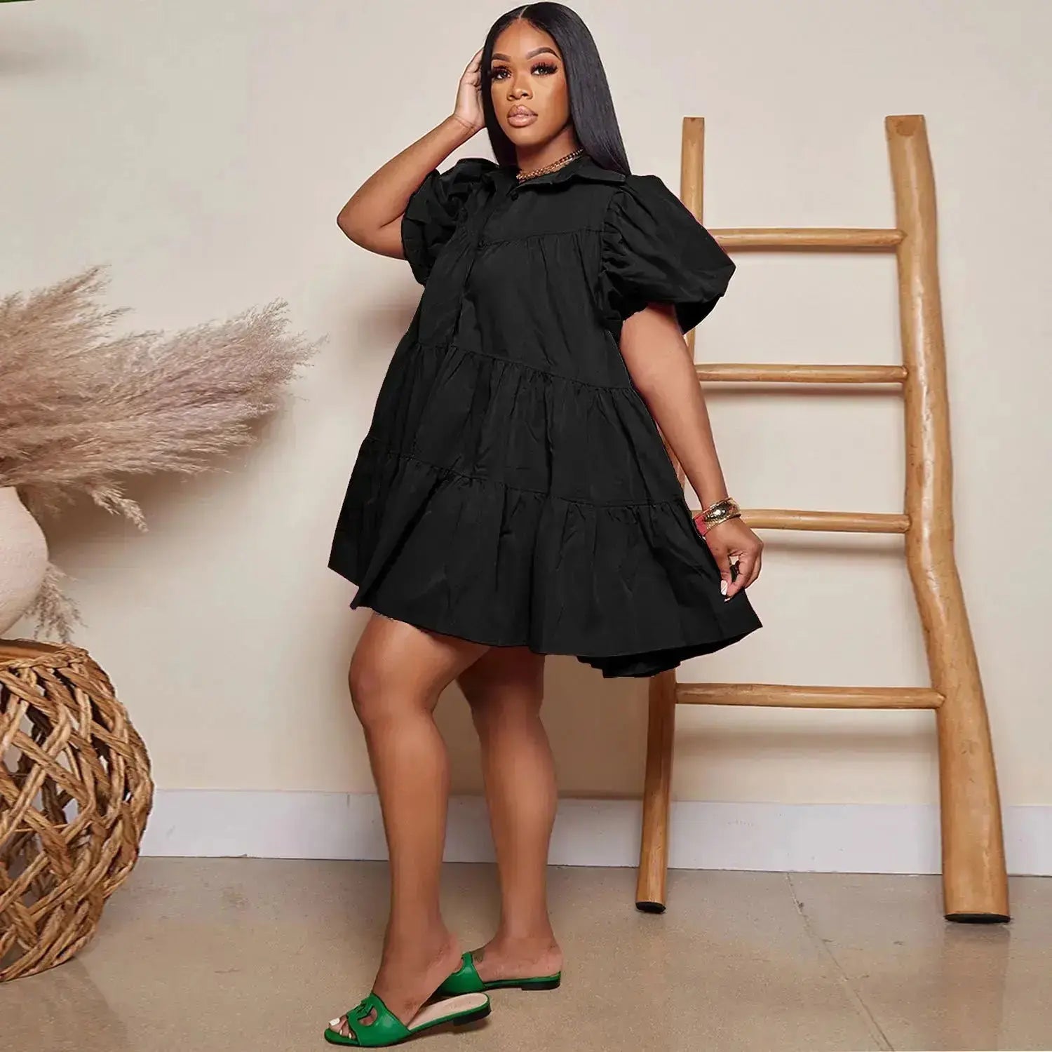 2025 Plus Size Womens Clothing Cute Dress for Women Dress Shirt Solid Dress Plus Size Set S-3XL