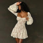 Elegant Embroidery Party Patchwork Dress Women Clothing 2023 Vestido Fashion Night Club Women Long Sleeve Dresses Sexy Mini 2484