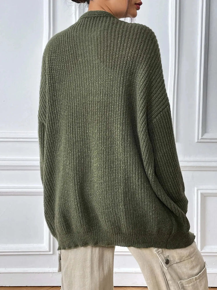 Manufacturers Women Clothing Casual Autumn and Winter New Release-European American Style Open Front Sweater Knitted Cardigan