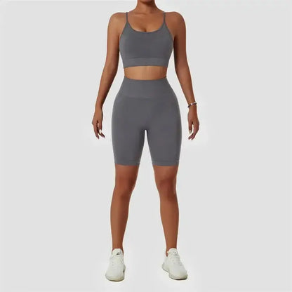 Wholesale 2 Piece Sportswear Sleeveless Crop Top Pant Yoga Workout Set Women Clothing Active Wear Gym Fitness Sets