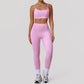 4 Piece Gym Yoga Clothing for Women Custom Logo Woman Gym Sport Wear Fitness Workout Sportwear Naked Feeling Flare Pants Sets