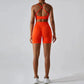Wholesale Seamless Rib Sportswear 3 Piece Suit Seamless Breathable Women Clothing Gym Fitness Sets Sports Bra Leggings Yoga Set