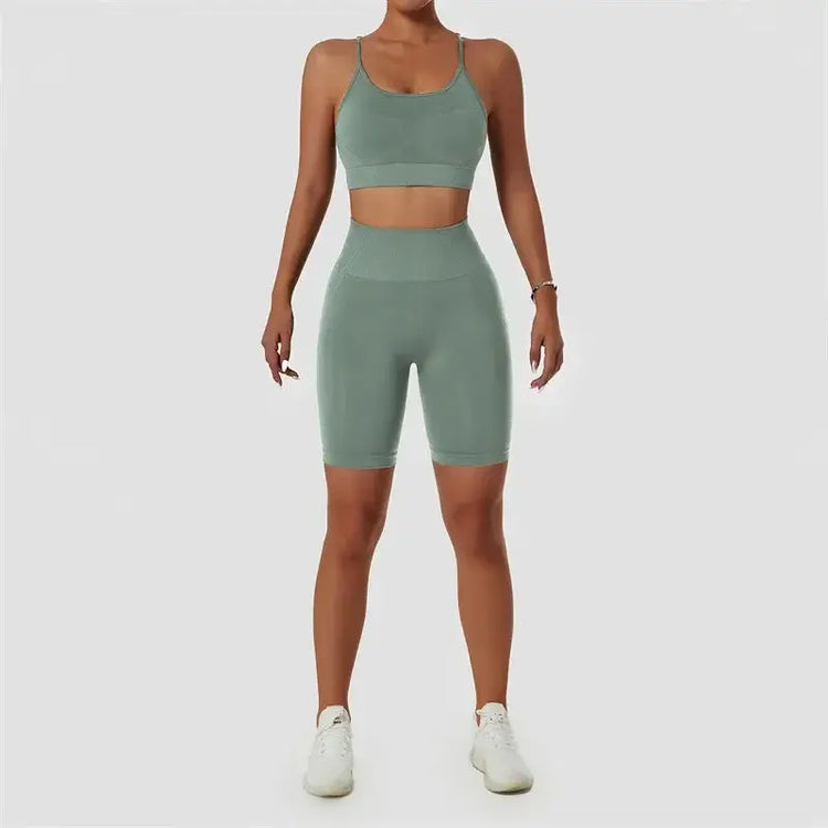 Wholesale 2 Piece Sportswear Sleeveless Crop Top Pant Yoga Workout Set Women Clothing Active Wear Gym Fitness Sets