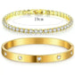 LUXEHAEVEN Stackable Gold Bracelets Bangles for Women Girls 14K Gold Plated