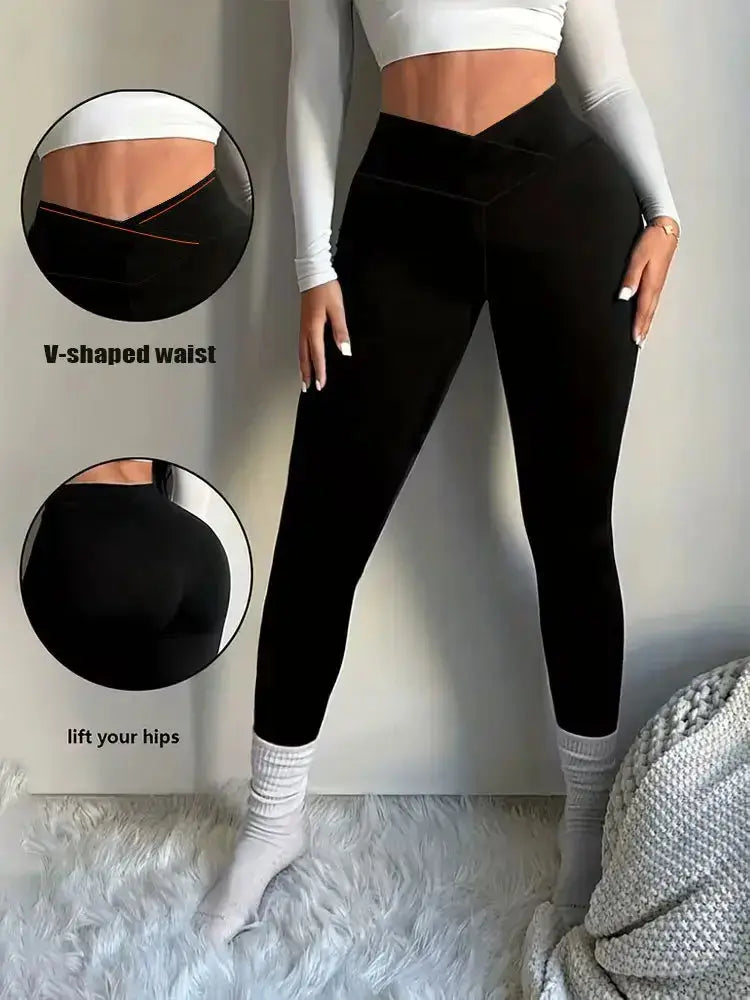 LUXEHAEVEN V-Waist Yoga Pants - High Rise & Slim Fit