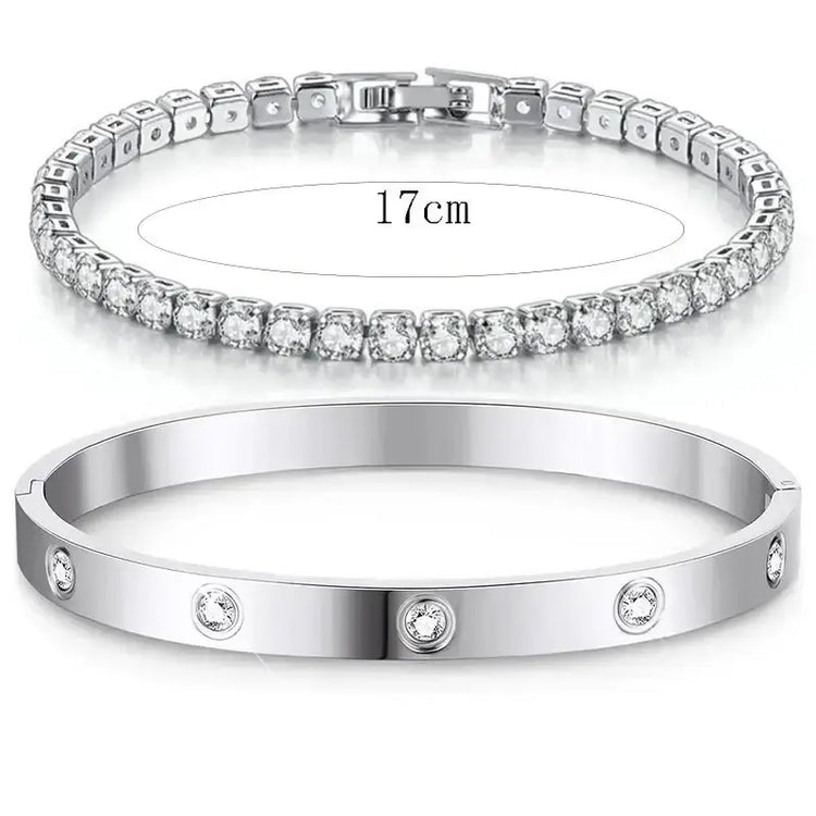 LUXEHAEVEN Stackable Gold Bracelets Bangles for Women Girls 14K Gold Plated