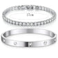 LUXEHAEVEN Stackable Gold Bracelets Bangles for Women Girls 14K Gold Plated