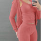 LUXEHAEVEN Elegant Velvet 3 Piece Set for Women