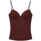 LUXEHAEVEN Burgundy Bustier Slip Top
