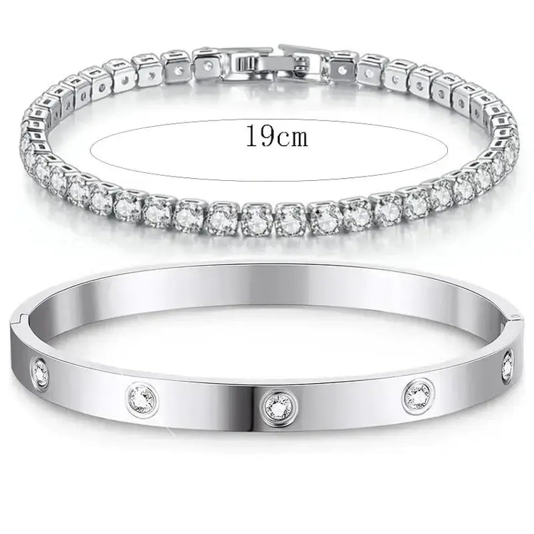 LUXEHAEVEN Stackable Gold Bracelets Bangles for Women Girls 14K Gold Plated