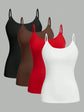 LUXEHAEVEN Solid Strap Camisole Set