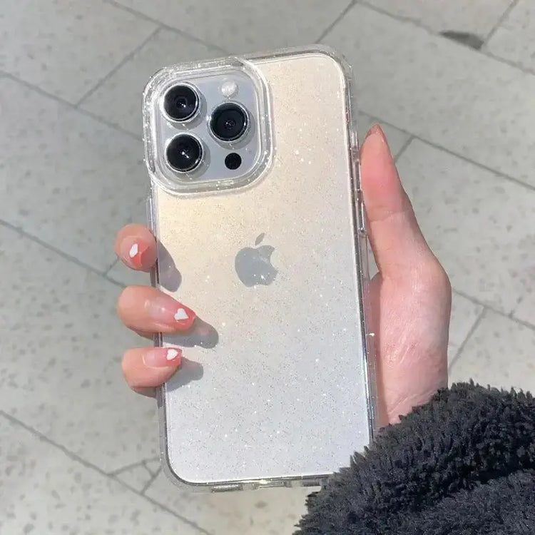 LUXEHAEVEN Luxury Bling Glitter Clear Case For iPhone 16 15 14 13 12 11 Pro Max Mini X XR XS Shockproof TPU Transparent Soft Cover