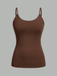 LUXEHAEVEN Solid Strap Camisole Set