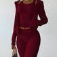 LUXEHAEVEN Elegant Velvet 3 Piece Set for Women
