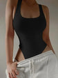 LUXEHAEVEN Sleeveless Knit Bodysuit Hot Summer Sexy Bodycon Off Shoulder Halter Tops