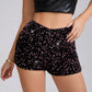 LUXEHAEVEN Leopard Sequin Club Shorts