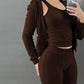 LUXEHAEVEN Elegant Velvet 3 Piece Set for Women