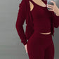 LUXEHAEVEN Elegant Velvet 3 Piece Set for Women