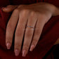 Lab Grown Diamond 14K Solid Gold Brilliant Cut Yellow Gold Curved Eternity Anniversary Dainty Stacking Wedding Band IGI