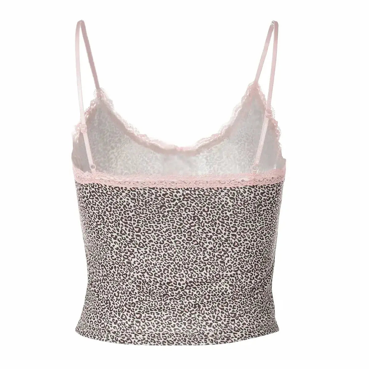 LUXEHAEVEN Leopard Lace Crop Camis