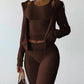 LUXEHAEVEN Elegant Velvet 3 Piece Set for Women