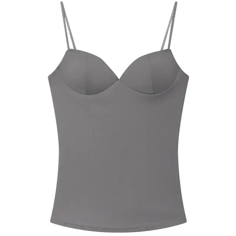 LUXEHAEVEN Burgundy Bustier Slip Top