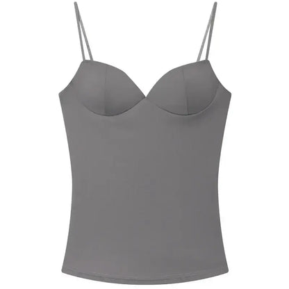 LUXEHAEVEN Burgundy Bustier Slip Top