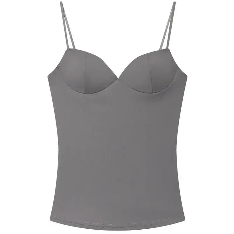 LUXEHAEVEN Burgundy Bustier Slip Top