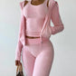 LUXEHAEVEN Elegant Velvet 3 Piece Set for Women