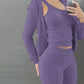 LUXEHAEVEN Elegant Velvet 3 Piece Set for Women