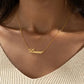 LUXEHAEVEN Custom Name Necklace for Women Personalised Cursive Letter Pendant Stainless Steel Jewelry