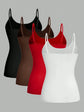 LUXEHAEVEN Solid Strap Camisole Set