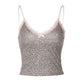 LUXEHAEVEN Leopard Lace Crop Camis