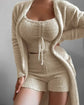 LUXEHAEVEN Women 3-Piece Plush Pajama Set - Cozy & Chic
