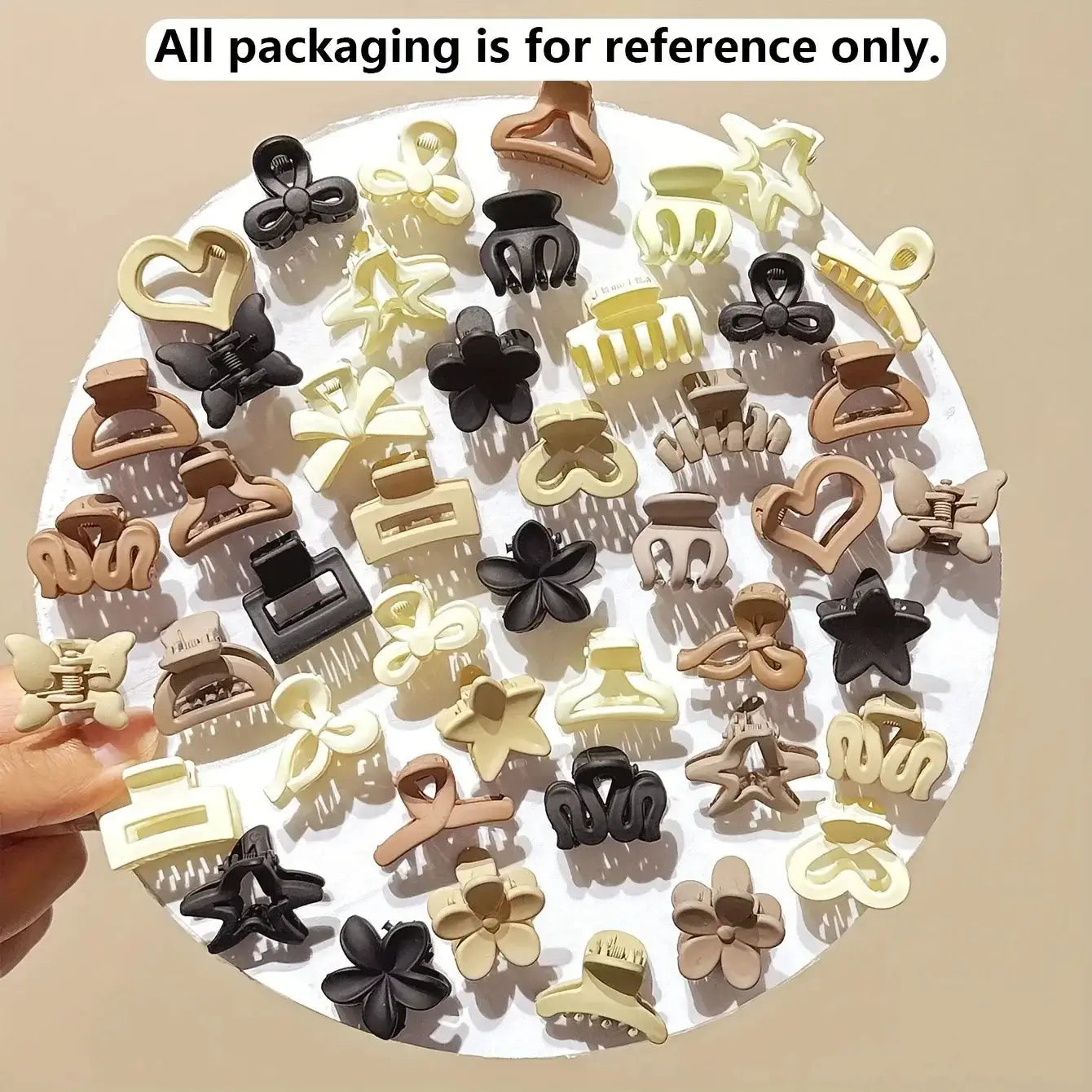 LUXEHAEVEN Beige Small Clips Set
