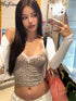 LUXEHAEVEN Leopard Lace Crop Camis