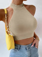 LUXEHAEVEN Ribbed Halter Tank Top