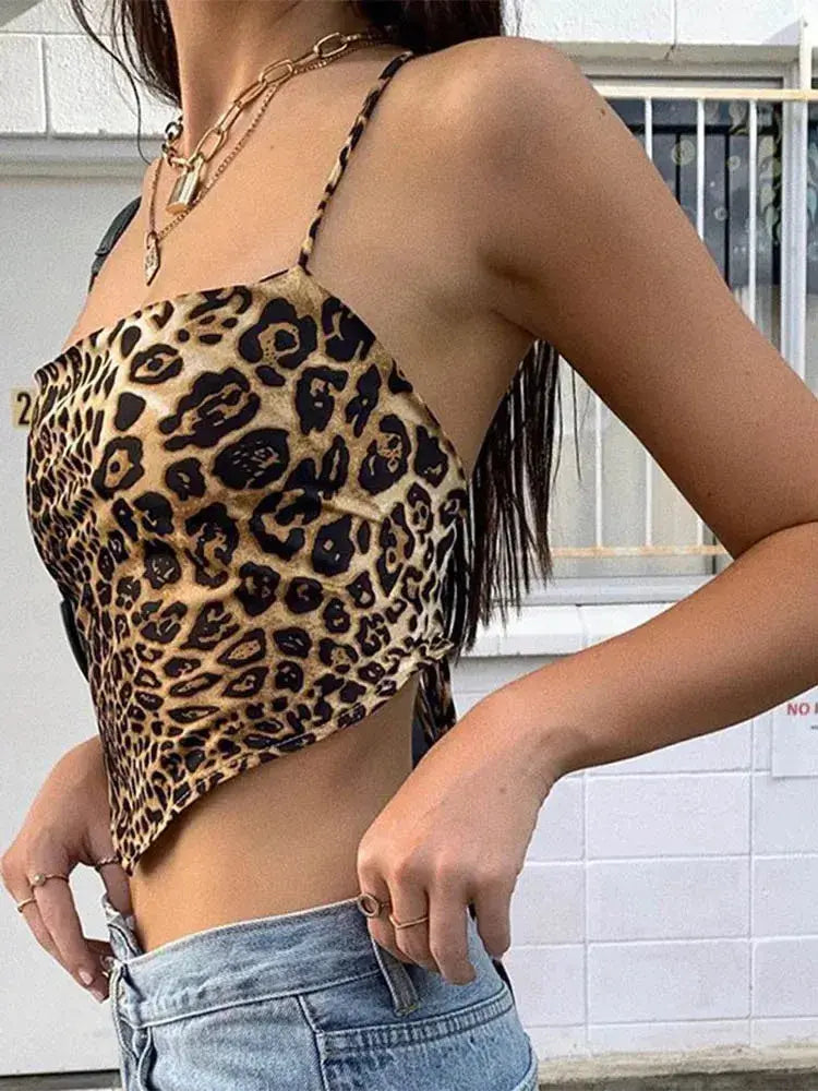 LUXEHAEVEN Leopard Backless Bralette