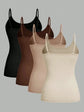LUXEHAEVEN Solid Strap Camisole Set