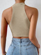 LUXEHAEVEN Ribbed Halter Tank Top