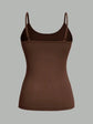 LUXEHAEVEN Solid Strap Camisole Set