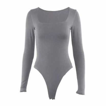 LUXEHAEVEN Square Neck Y2K Bodysuit